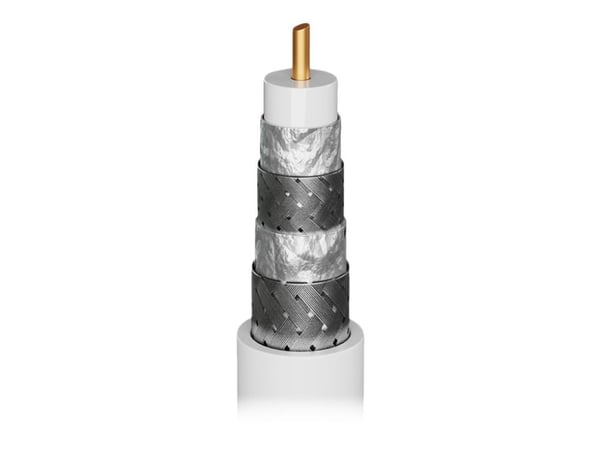 goobay - Antennekabel - IEC-kobling hunn til IEC-kobling hann - 2 m - firenivåsskjerming - 135 dB - hvit - solid
