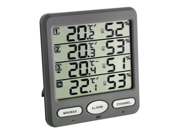 TFA Klima-Monitor - Termohygrometer - digital - grå