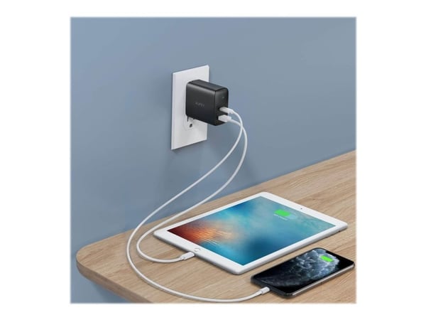 AUKEY Focus Duo, Sisätila, AC, 20 V, Musta