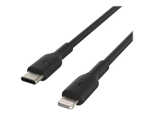 Belkin BoostCharge - Lightning-kabel - USB-C hann til Lightning hann - 2 m - svart - USB Power Delivery (18 W)