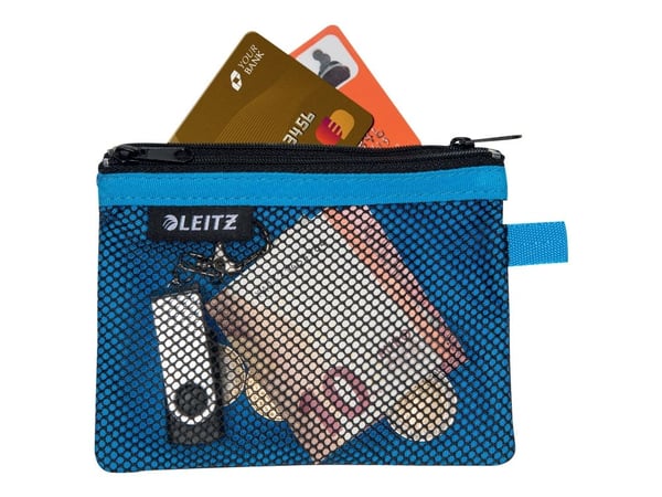 Leitz WOW Travel Small - Pung for personal belongings / ID / credit cards / cable / cash / earphones - nylon - blå