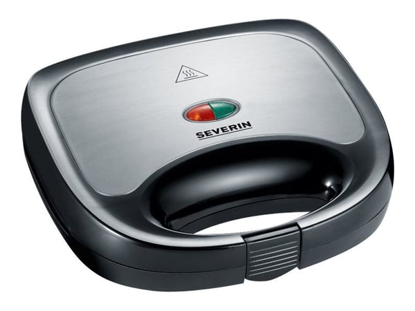 SEVERIN SA 2969 - Sandwichmaskin - 600 W - børstet rustfritt stål / svart