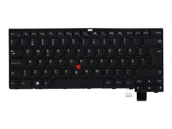 Lenovo - Erstatningstastatur for bærbar PC - med Trackpoint - QWERTY - Finsk - FRU