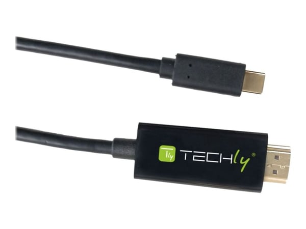 TECHly - Video- / lyd- / datakabel - USB-C hann reversibel til HDMI hann - 2 m - svart - rund, 4K-støtte