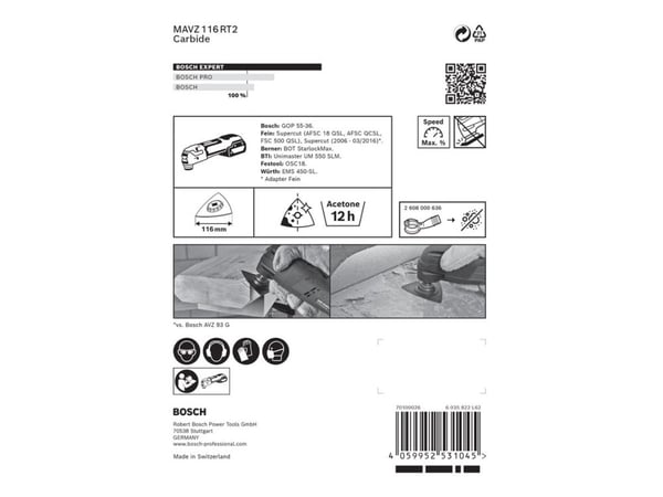 Bosch slippapper MAVZ116RT2 116 mm K20