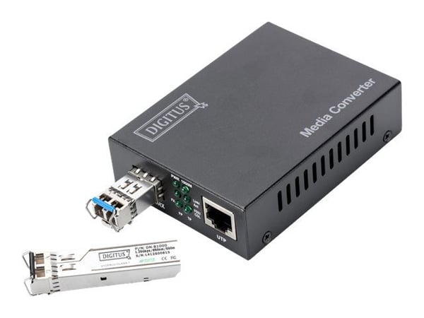 DIGITUS DN-82211 - Fibermedieomformer - 10GbE, 5GbE, 2.5GbE - 1000Base-T, 10GBase-T, 10GBase-R, 2.5GBase-T, 5GBase-T, 5GBase-R, 2.5GBase-X - RJ-45 ...