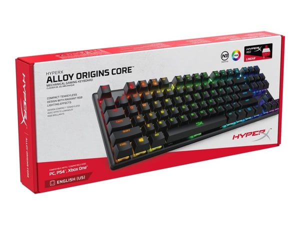 HyperX Alloy Origins Core - Tastatur - bakgrunnsbelyst - USB - tastsvitsj: HyperX Red