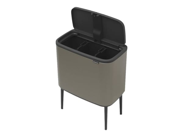 Brabantia Bo Touch Bin - Søppelbøtte - flipp-lokk - 33 L - avfallssortering - platina