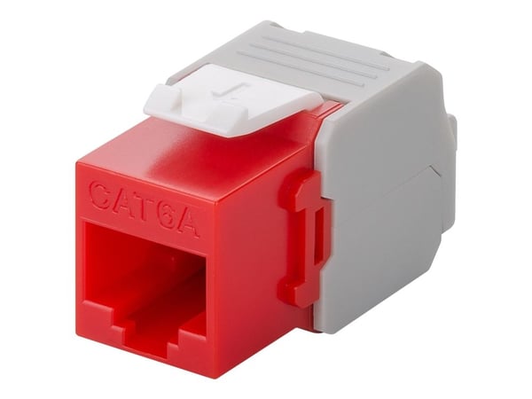 goobay - Modulaariset sisäkkeet - CAT 6a - UTP - RJ-45 - valkoinen, punainen