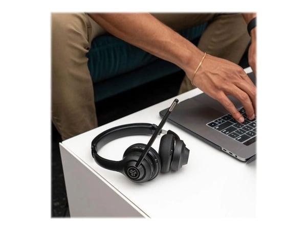 JLab Audio Go Work - Hodesett - on-ear - Bluetooth - trådløs, kablet - 3,5 mm jakk - svart