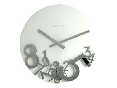 Nextime Dropped - Klocka - kvarts - väggmonterbar - 43 cm - ram: vit