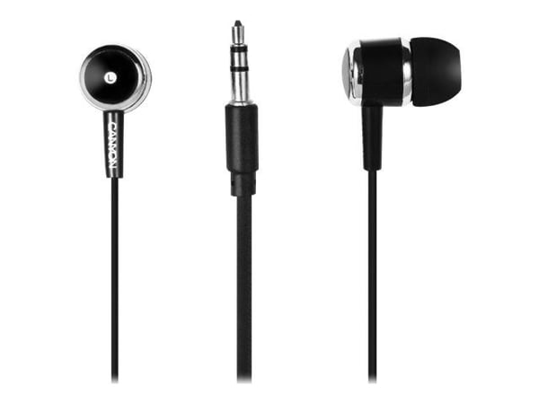 Canyon CNE-CEPM01B - Ørepropper med mikrofon - i øret - kablet - 3,5 mm jakk - svart