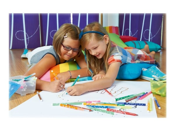 Stabilo Trio A-Z barnetusj 24 farger - 1 mm strek - pakke med 20 stk. assorterte + 4 stk. fluorfarger