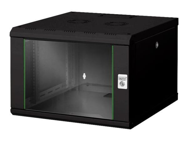 DIGITUS Professional Unique DN-19 07U-6/6-SW - Rack skåp - väggmontering - svart, RAL 9005 - 7U - 19"