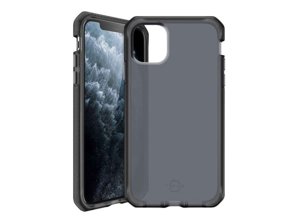 ITSKINS Level 3 Supreme // Frost Antimicrobial - Bagsidecover til mobiltelefon - termoplastisk polyuretan (TPU) - grå, sort - for Apple iPhone 11 P...