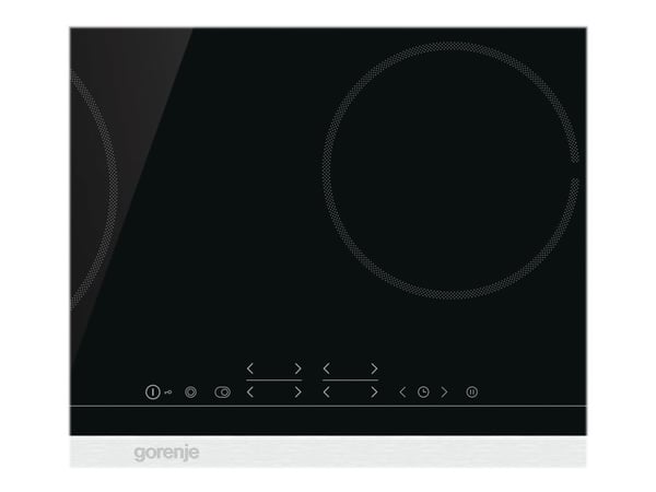 Gorenje ECT643BX - Keramisk komfyrtopp - 4 plater - Nisje - bredde: 56 cm - dybde: 49 cm - med pynt av rustfritt stål - svart