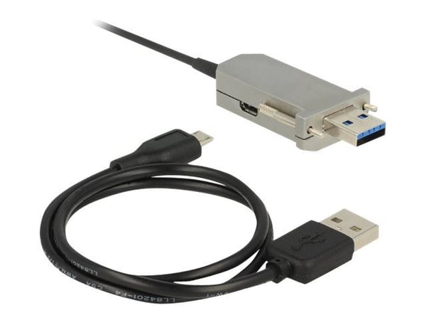 Delock - USB-kabelsett - aktiv, tommelskruer - svart