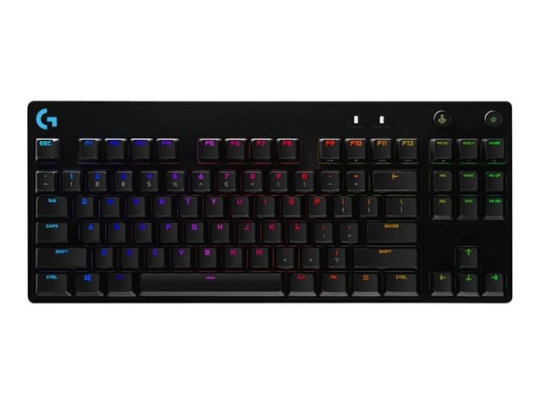 Logitech Pro - Tastatur - bakgrunnsbelyst - USB - QWERTY - Storbritannia - tastsvitsj: GX Blue Clicky - svart