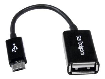 StarTech 5in Micro USB to USB OTG Host Adapter - Micro USB Male to USB A Female On-The-GO Host Cable Adapter (UUSBOTG) - USB-adapter - USB (hunn) t...