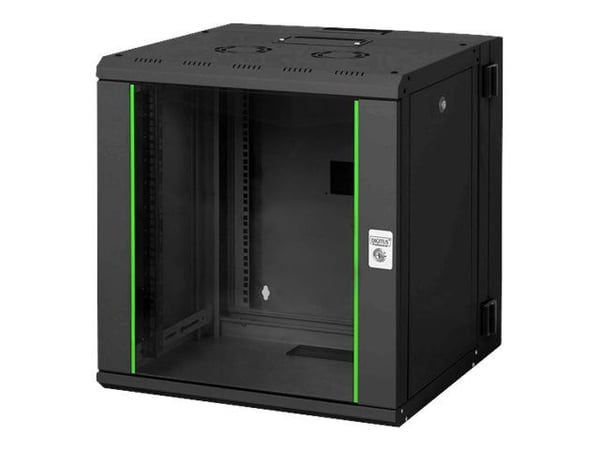 DIGITUS Professional Unique DN-19 12-U-3-SW - Rack skap - veggmonterbar - svart, RAL 9005 - 12U - 19"