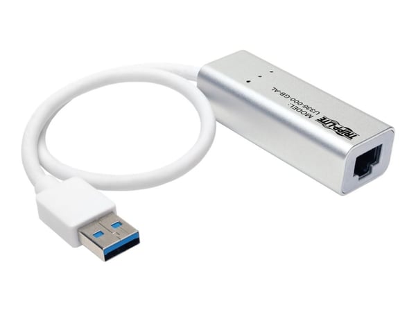 Eaton Tripp Lite Series USB 3.0 SuperSpeed to Gigabit Ethernet NIC Network Adapter RJ45 10/100/1000 Aluminum White - Nettverksadapter - USB 3.0 - G...