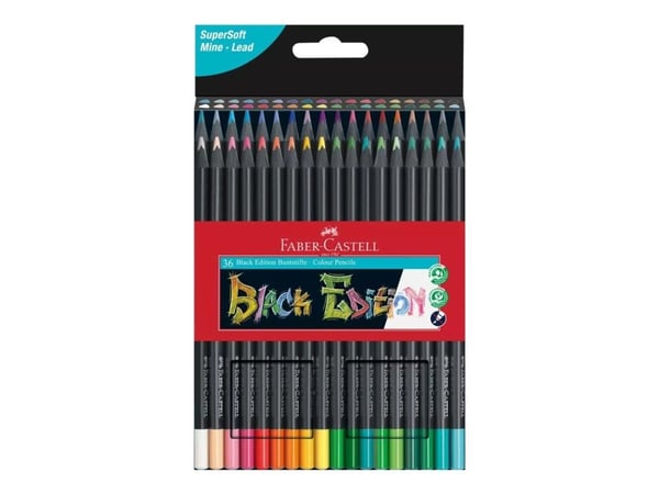 Faber-Castell Black Edition - Fargeblyant - assorterte farger (en pakke 36)