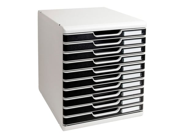Lådskåp Modulo med 10 lådor A4 svart