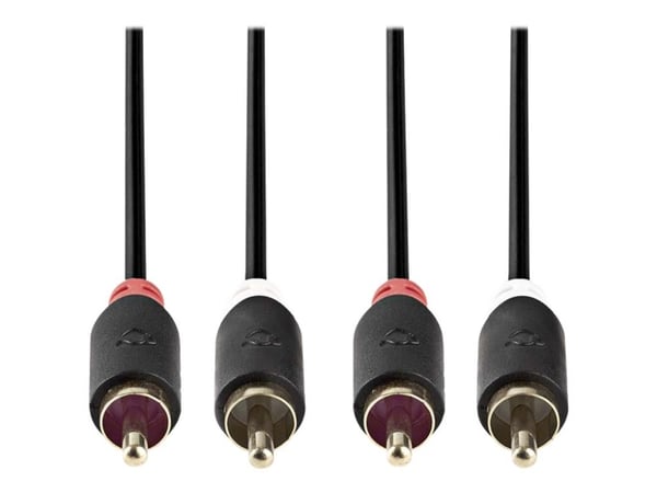 Nedis - Audiokapeli - RCA han til RCA han - 5 m - antracit (sort) - rund