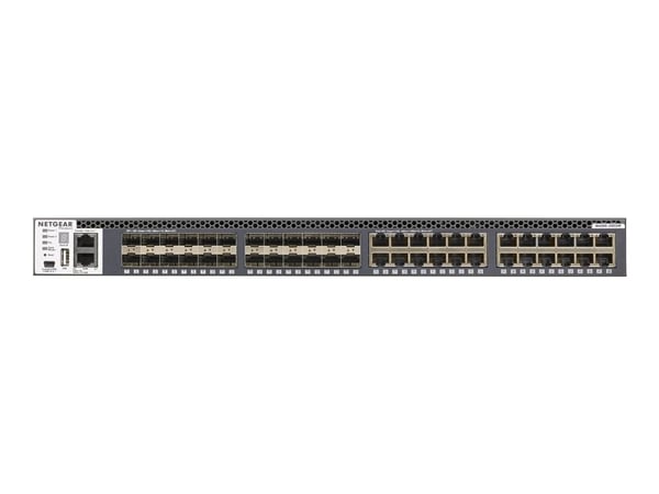 NETGEAR M4300-24X24F - Switch - L3 - Styrt - 24 x 10/100/1000/10000 + 24 x 10 Gigabit SFP+ - front til bakside-luftflyt - rackmonterbar