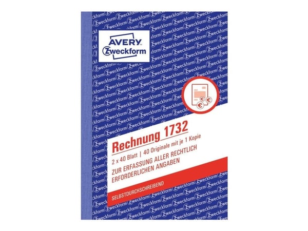 Avery Zweckform - Fakturaskjema - 40 ark - A6 (105 x 148 mm) - dublett - karbonfri