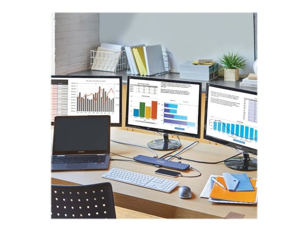 Eaton Tripp Lite Series Triple-Monitor USB C Dock USB C Docking Station with 4K HDMI & DisplayPort, VGA - USB-A/C, GbE, 100W PD, Black - Dockningss...