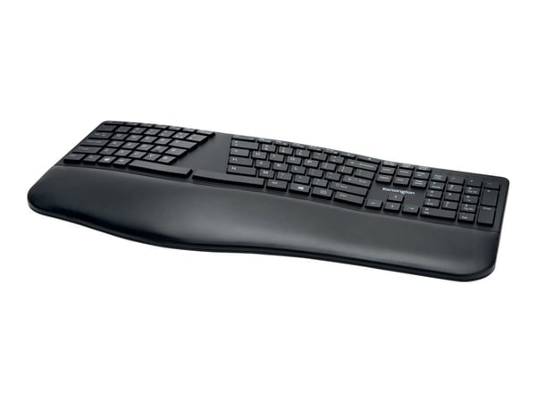 Kensington Pro Fit Ergo Wireless Keyboard - Tangentbord - trådlös - 2.4 GHz, Bluetooth 4.0 - amerikansk - svart