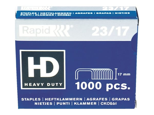 Rapid - Stifter - 23/10 - 17 mm - galvanisert stål - pakke av 1000 - for Fashion HD210