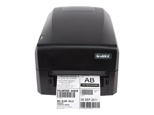 Godex GE300 series GE300 - Etikettskriver - direktetermisk / termisk overføring - Rull (11,8 cm) - 203 dpi - inntil 127 mm/sek - USB 2.0, LAN, seriell