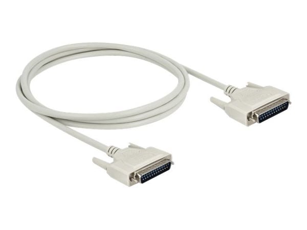 Delock - Seriell kabel - DB-25 (hann) til DB-25 (hann) - 2 m - tommelskruer - beige