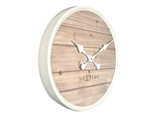 NeXtime 3134WI, Seinä, Kvartsikello, Ympyrä, Valkoinen, Puu, Aikuiset