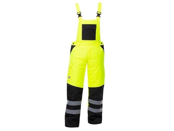 Ardon arbeidsbukser halv-overall, svart/gul, str. M