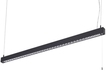 INNOVA LENZ P 42W 5729LM 3000K SwitchDim på Snortræk, SORT Nedpendlet, Armaturlængde 1200mm. - PROFESSIONEL