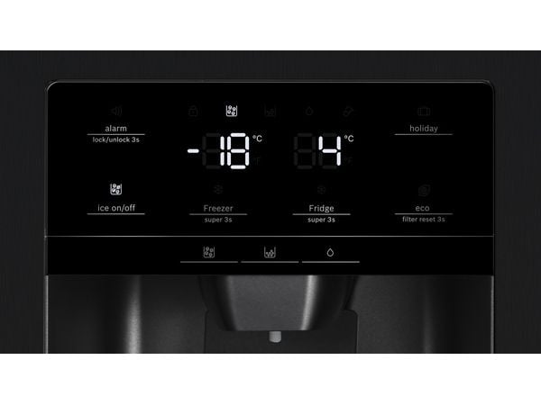 Bosch Serie | 6 KAD93ABEP - Kjøleskap/fryser - side-ved-side med vannautomat, isdispenser - bredde: 90.8 cm - dybde: 70.7 cm - høyde: 178.7 cm - 56...