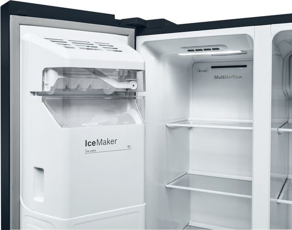 Bosch Serie | 6 KAD93ABEP - Kjøleskap/fryser - side-ved-side med vannautomat, isdispenser - bredde: 90.8 cm - dybde: 70.7 cm - høyde: 178.7 cm - 56...
