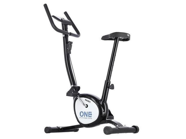 One Fitness stasjonær treningssykkel mekanisk RW3011 sort/hvit