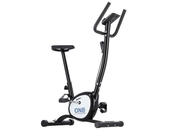 One Fitness stasjonær treningssykkel mekanisk RW3011 sort/hvit
