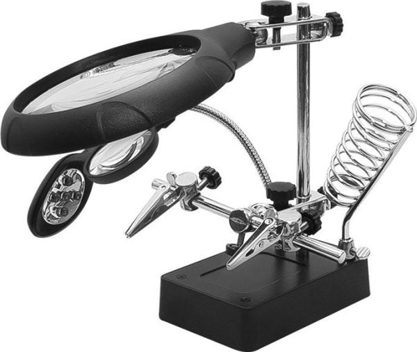 Blow 2291# tredje-hånd holder med 2 lupeer og lampe