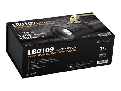 Libox Latarka akumulatorowa wielofunkcyjna LB0109 NEW, Hånd lommelygte, Sort, Aluminium, Knapper, Dreje, IPX3, Kina