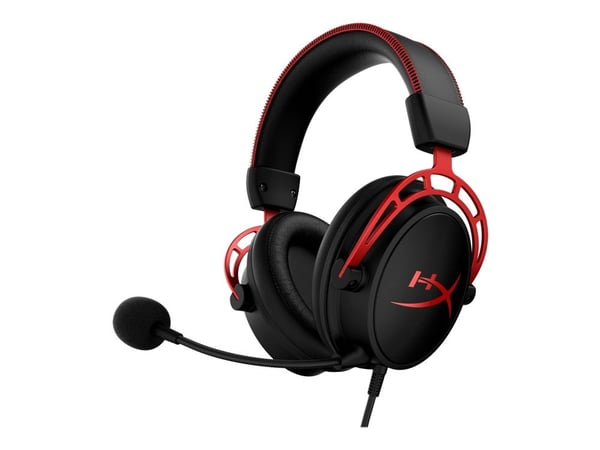 HyperX Cloud Alpha - Gaming - hodesett - full størrelse - kablet - 3,5 mm jakk - svart, rød