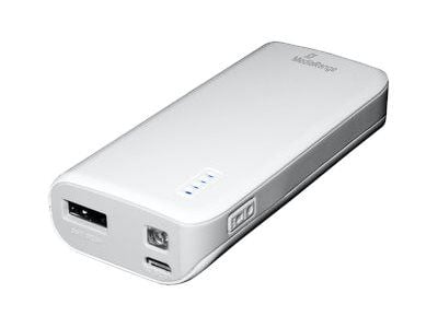 MediaRange Mobile Charger - Strømbank - 5200 mAh - 2.1 A (USB) - på kabel: Micro-USB - grå, hvit MediaRange Mobile Charger - Strømbank - 5200 mAh - 2.1 A (USB) - på kabel: Micro-USB - grå, hvit