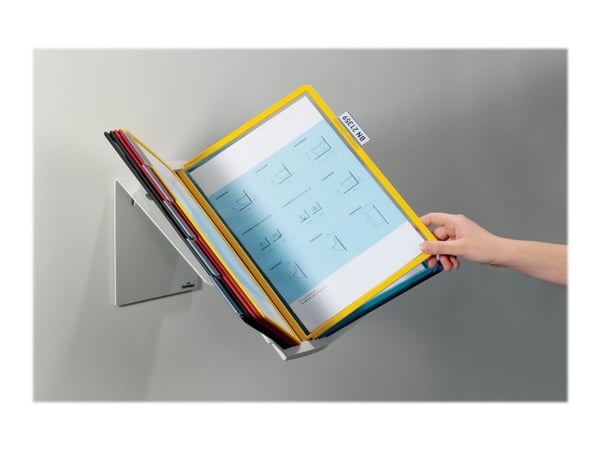 DURABLE VARIO PRO - Displaypanelsystem - veggmonterbar, stasjonær - 10 rom - for A4 - svart, gul, rød, grønn, mørk blå