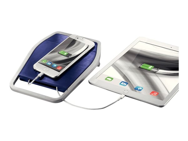 Leitz Style - Batterilader / strømadapter + AC-strømadapter - 2.5 A - 2 utgangskontakter (USB) - blå, titan