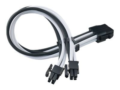SilverStone PP07E - Strømforlengelseskabel - 8-pins EPS12V (4+4) (hann) til 8-pins EPS12V (hunn) - 30 cm - svart, hvit