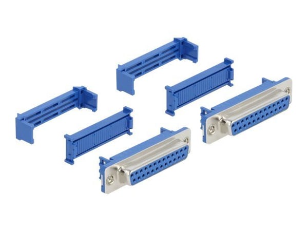 DeLOCK 66597, D-Sub 25, Blå, Hunstik, Lige, 53,1 mm, 17,5 mm